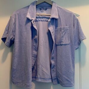 Athleta girl terrycloth button down shirt